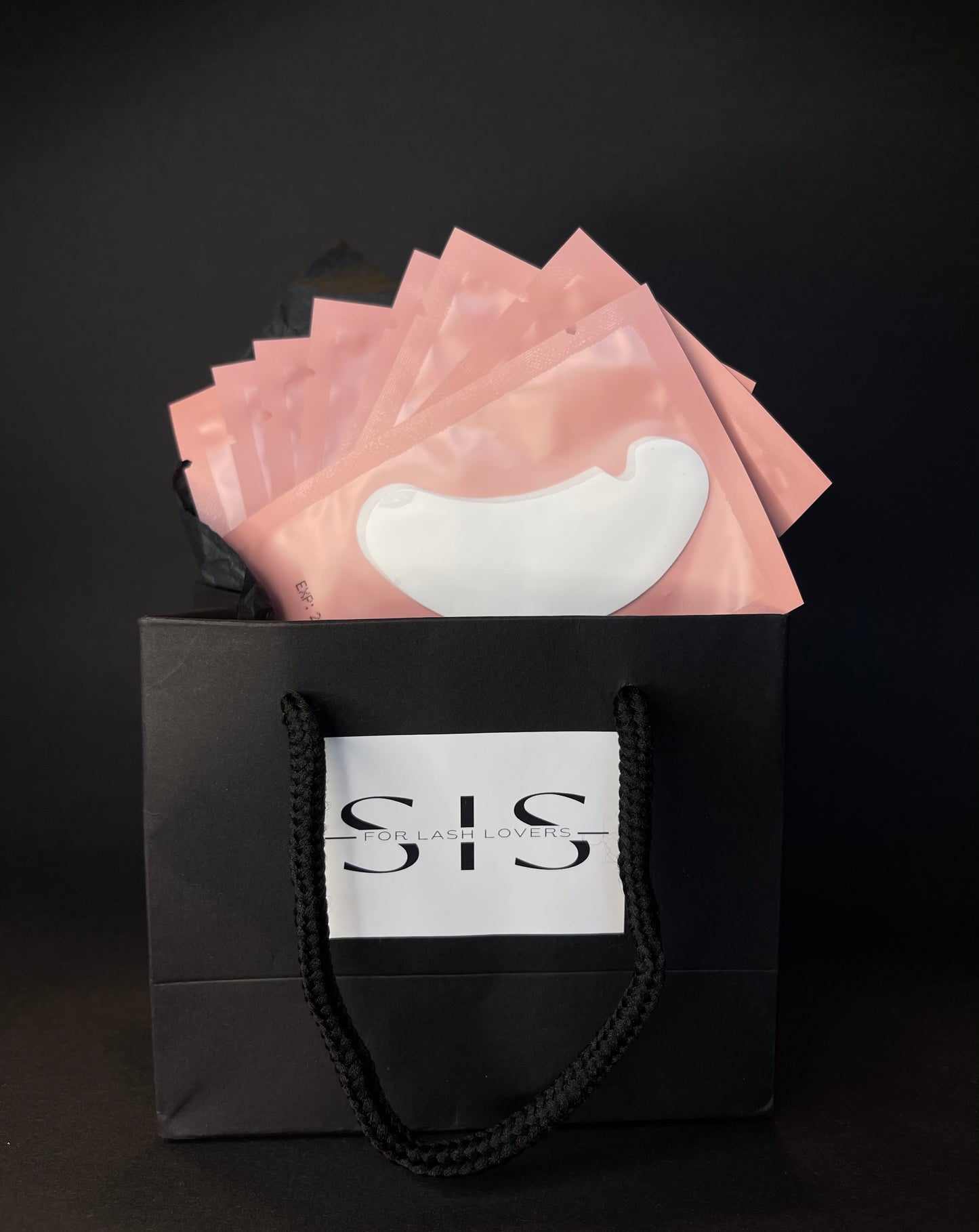 Geliniai paakių padeliai blakstienų priauginimui